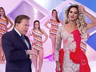 Drags in brazilian TV show shemale stockings crossdressing